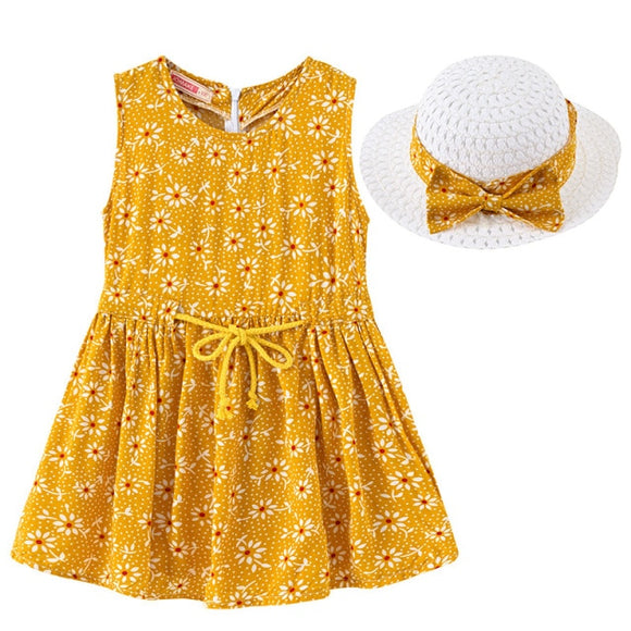 Children Summer Dresses and Matching Hat Collection