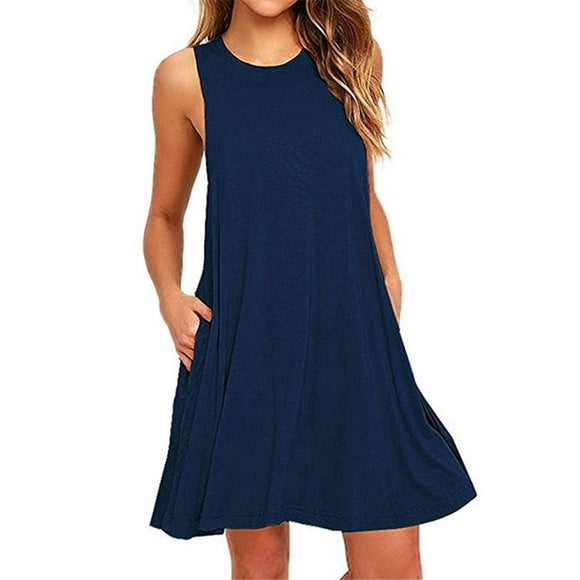 2021 Summer Casual Dress/Beach Cover Up With Pockets